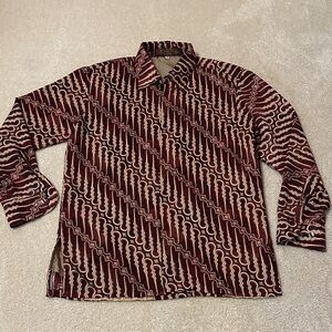 Beautiful Vintage Dangeran Adi Batik Long Sleeve Shirt size S
